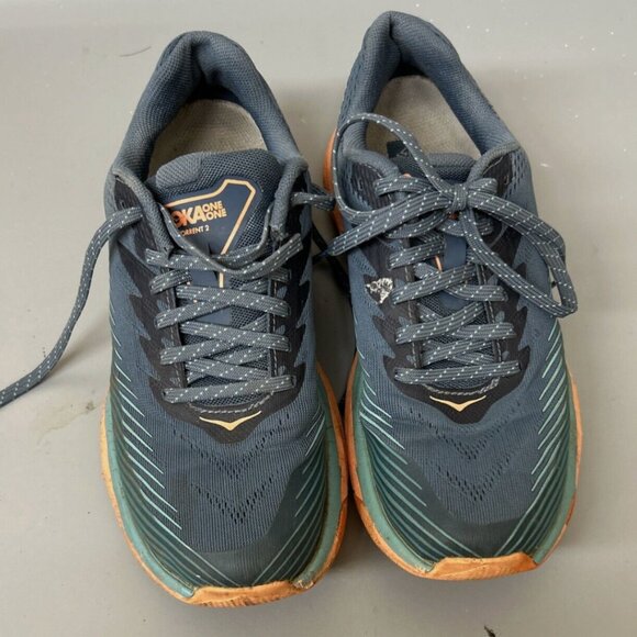 Hoka One One Women's Torrent 2 Blue Shoes Orange Outsole Size 7.5 - Picture 1 of 7